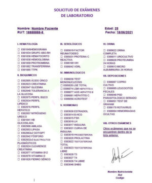 Word Solicitud de Exámenes